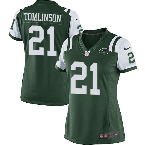 Women's Elite LaDainian Tomlinson Nike Jersey Green Home - #21 NFL New York Jets